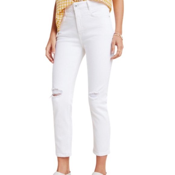 ANTHROPOLOGIE PILCRO High Rise Slim White Jeans 32